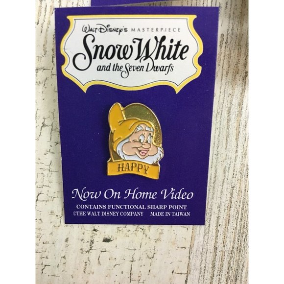 Disney Snow White and Seven Dwarfs Pins Home Video with Cards Complete Vtg 90s - Picture 5 of 16